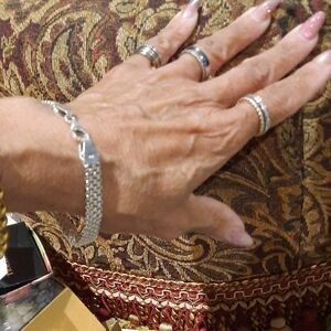 Genuine Solid Sterling Silver Wide BYZANTINE Bracelet 7.5"